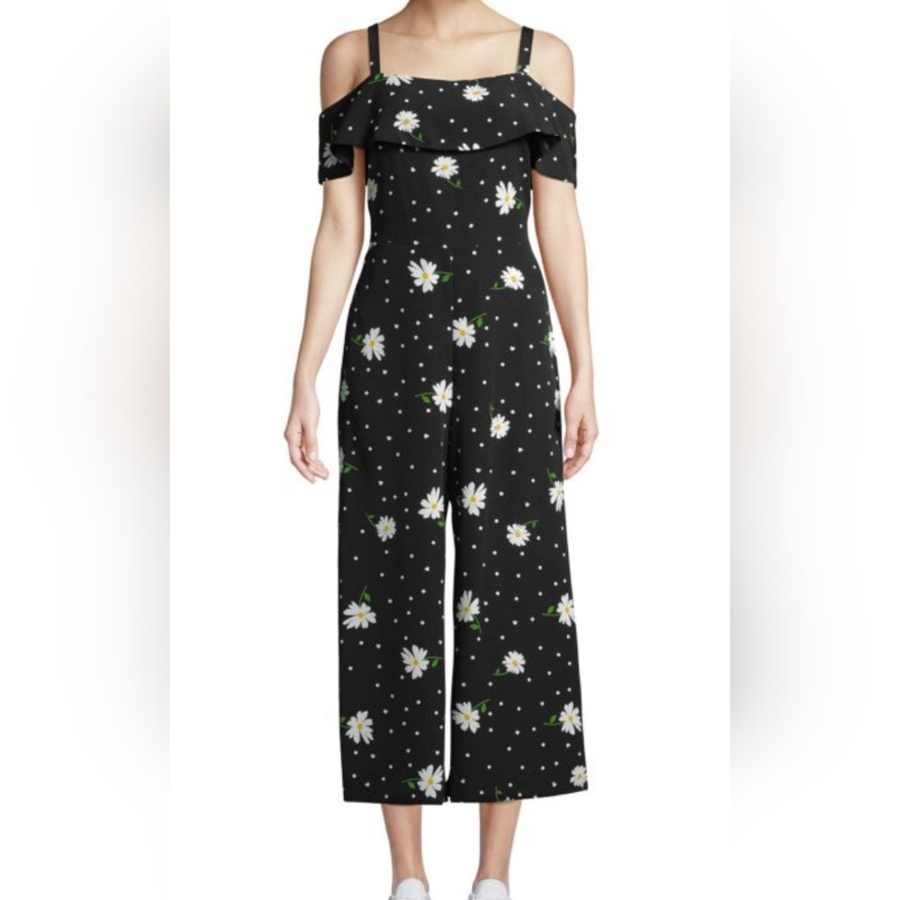 Karl Lagerfeld Daisy Polkadot Off-the-Shoulder Jumpsuit